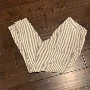 Cream and Gray Striped Billabong Sweatpants